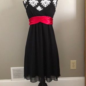 Black and red cocktail dress